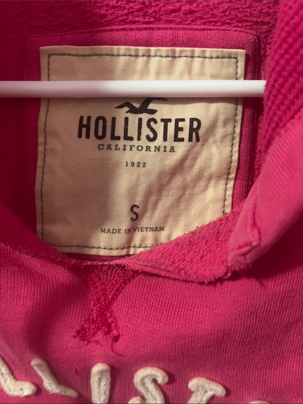 Used Hollister Hot Pink Hoodie - Picture 3 of 3